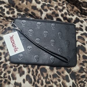 Mad Engine Skull Embossed Wristlet